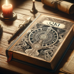 DALL·E 2023-11-10 18.38.12 - An open ancient spell book on a wooden table, with the left page ...png