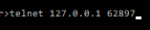 telnet 127.0.0.1 62897